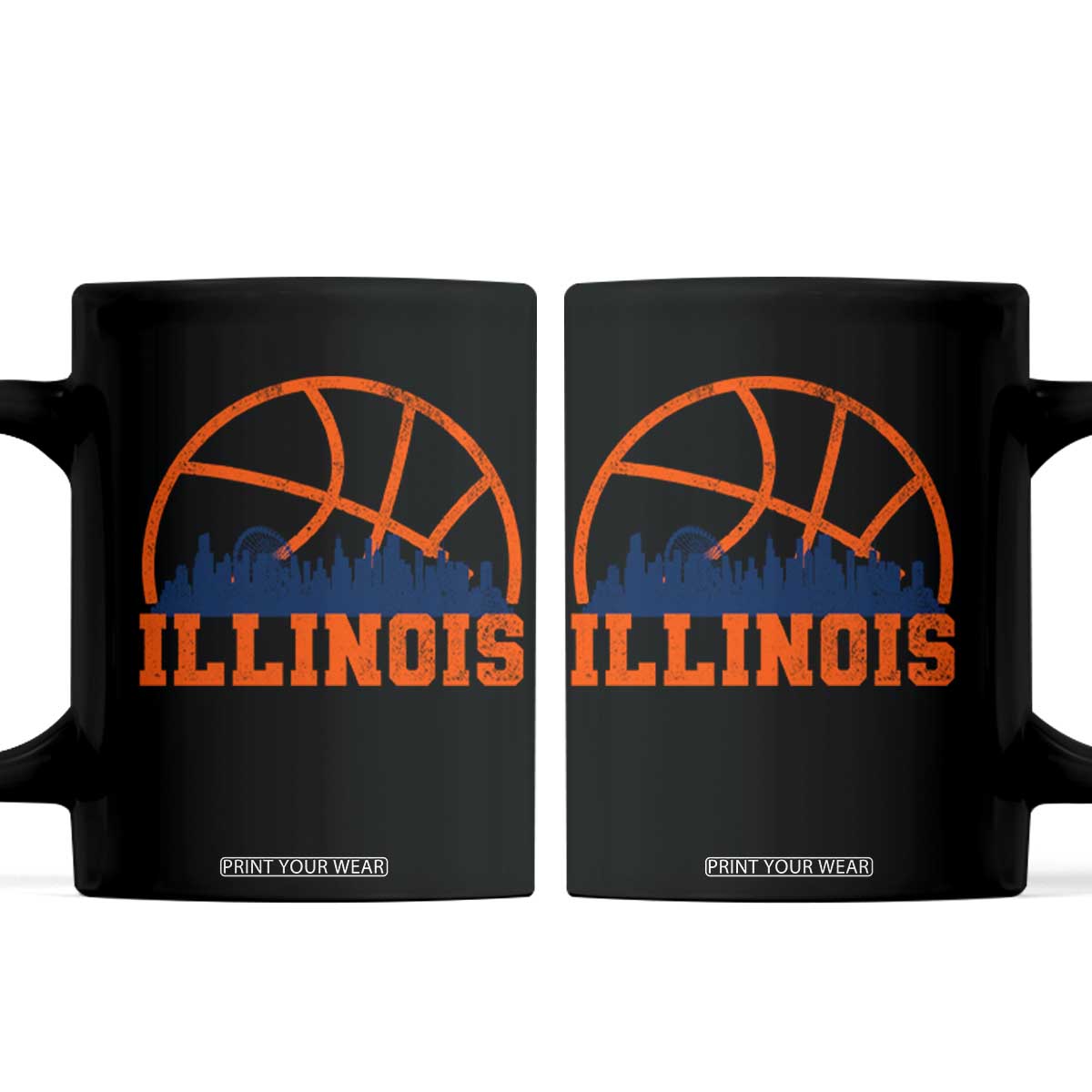 Illinois Fan Coffee Mug IL State Basketball Game Day TS11 Black Print Your Wear