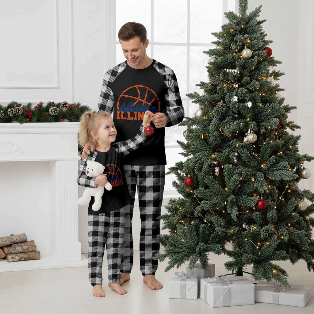 Illinois Fan Plaid Pajama Set IL State Basketball Game Day TS11 White Plaid Print Your Wear