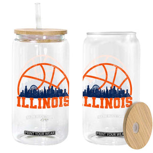 Illinois Fan Glass Can IL State Basketball Game Day TS11 Print Your Wear