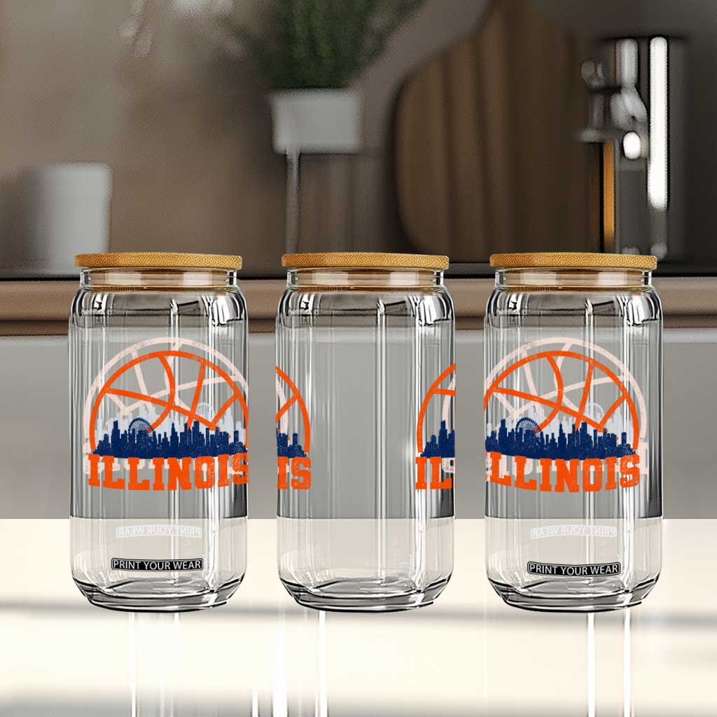 Illinois Fan Glass Can IL State Basketball Game Day TS11 Print Your Wear