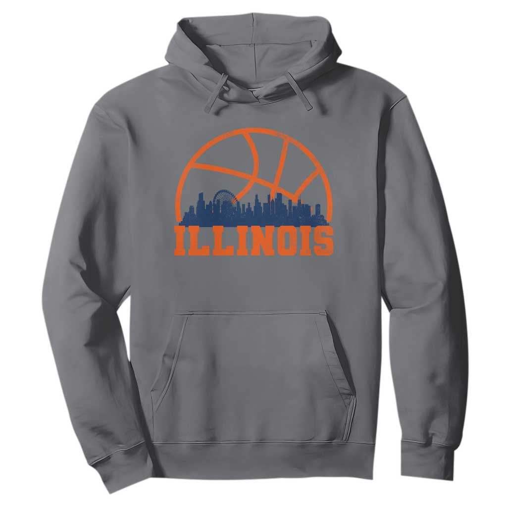 Illinois Fan Hoodie IL State Basketball Game Day TS11 Charcoal Print Your Wear