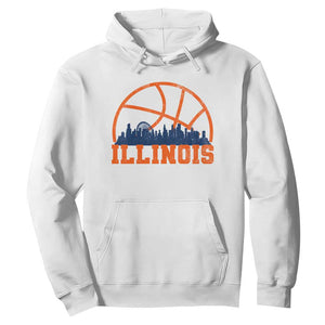 Illinois Fan Hoodie IL State Basketball Game Day TS11 White Print Your Wear