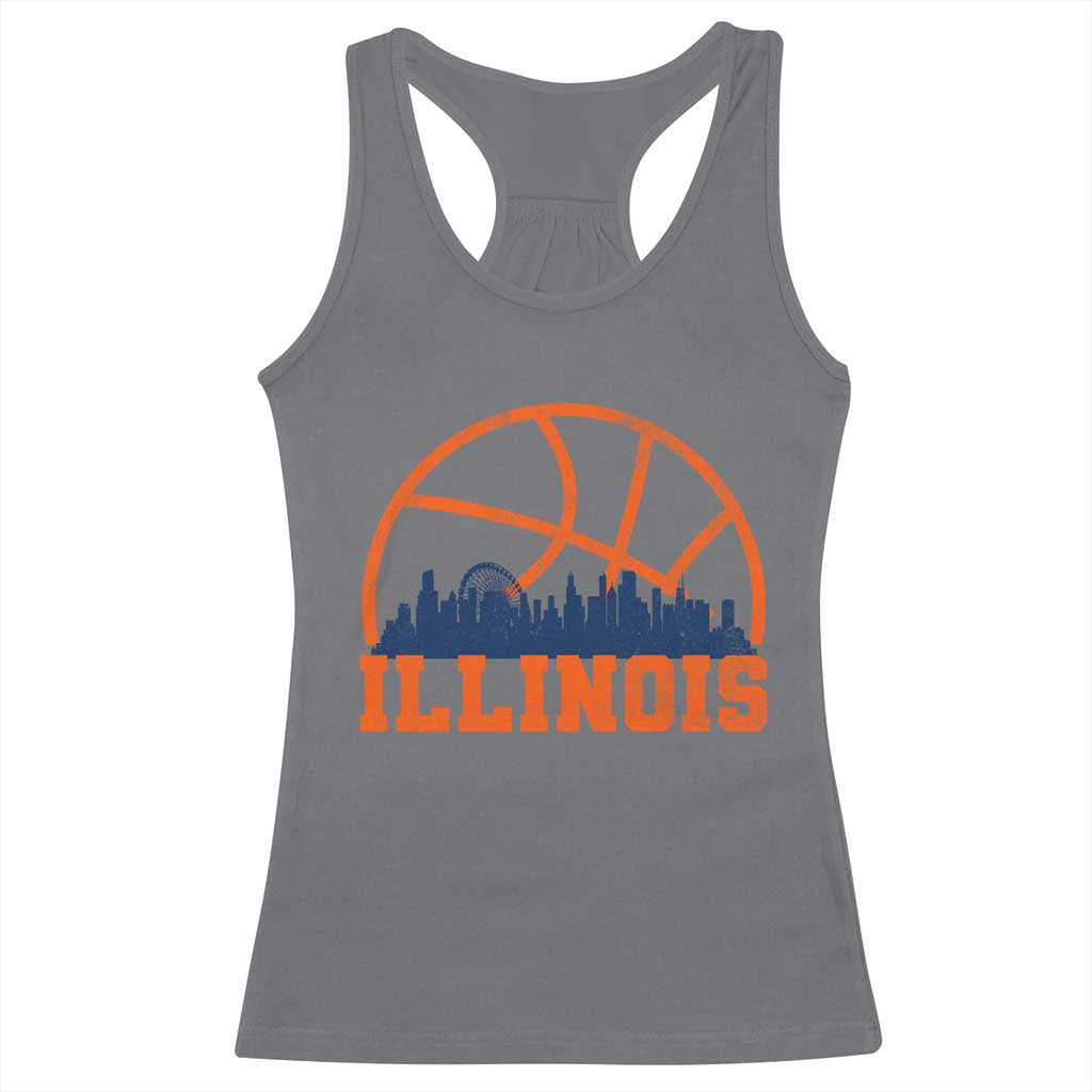 Illinois Fan Racerback Tank Top IL State Basketball Game Day TS11 Charcoal Print Your Wear