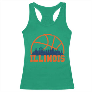 Illinois Fan Racerback Tank Top IL State Basketball Game Day TS11 Irish Green Print Your Wear
