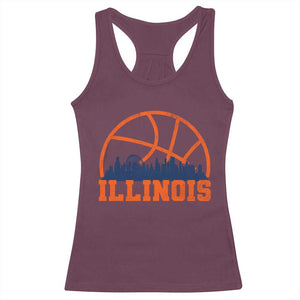 Illinois Fan Racerback Tank Top IL State Basketball Game Day TS11 Maroon Print Your Wear