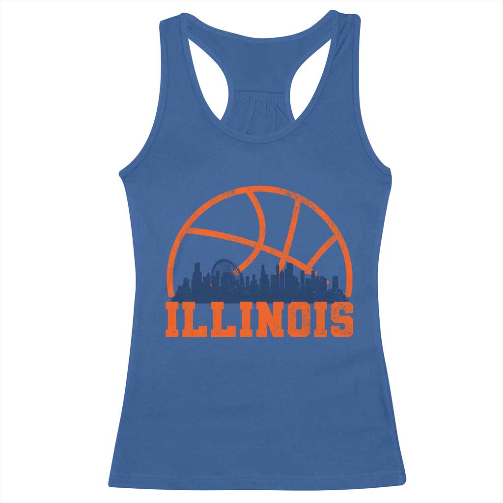 Illinois Fan Racerback Tank Top IL State Basketball Game Day TS11 Royal Blue Print Your Wear