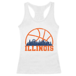 Illinois Fan Racerback Tank Top IL State Basketball Game Day TS11 White Print Your Wear