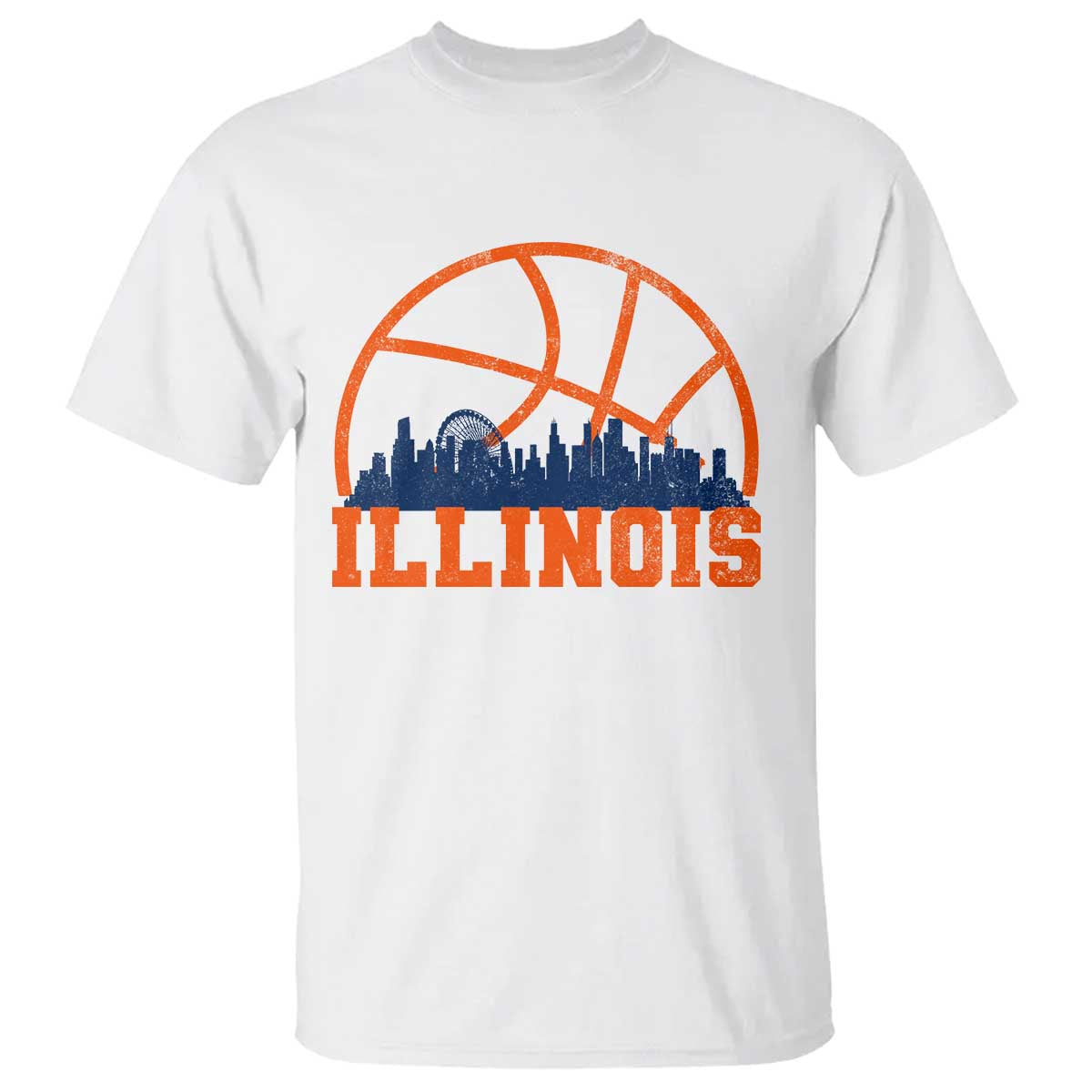 Illinois Fan T Shirt IL State Basketball Game Day TS11 White Print Your Wear