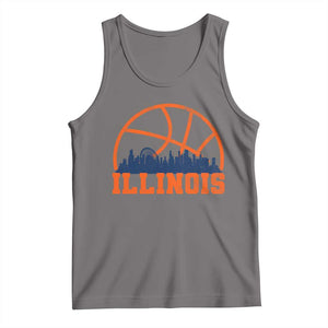Illinois Fan Tank Top IL State Basketball Game Day TS11 Deep Heather Print Your Wear