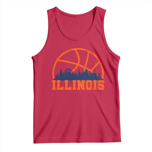 Illinois Fan Tank Top IL State Basketball Game Day TS11 Red Print Your Wear