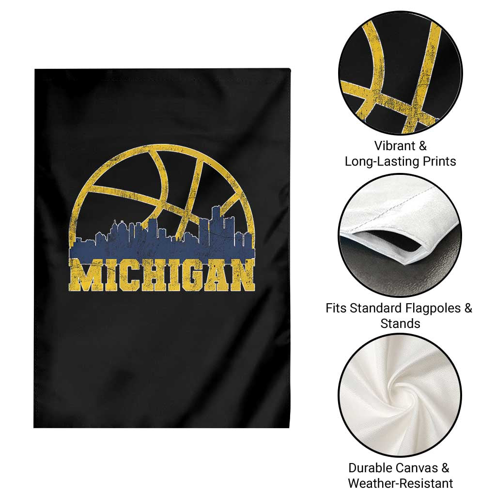 Michigan Fan Basketball Grooves Skyline MI State Garden Flag TS11 Print Your Wear