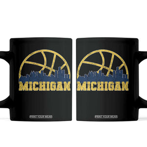 Michigan Fan Basketball Grooves Skyline MI State Coffee Mug TS11 Black Print Your Wear