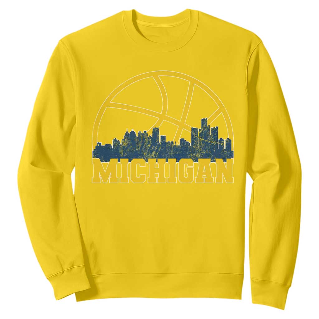 Michigan Fan Basketball Grooves Skyline MI State Sweatshirt TS11 Daisy Print Your Wear