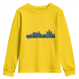 Michigan Fan Basketball Grooves Skyline MI State Youth Sweatshirt TS11 Daisy Print Your Wear