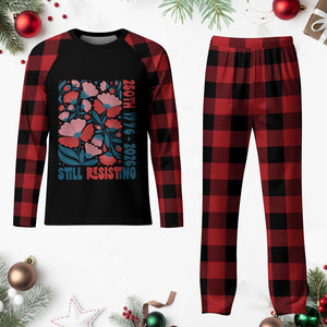 Floral 250th Still Resisting 4th of July 1776 2026 Plaid Pajama Set TS11 Buffalo Plaid Print Your Wear