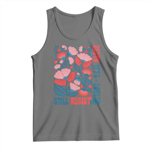 Floral 250th Still Resisting 4th of July 1776 2026 Tank Top TS11 Black Heather Print Your Wear