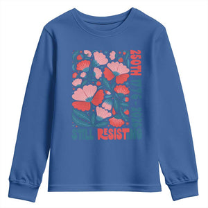 Floral 250th Still Resisting 4th of July 1776 2026 Youth Sweatshirt TS11 Royal Blue Print Your Wear