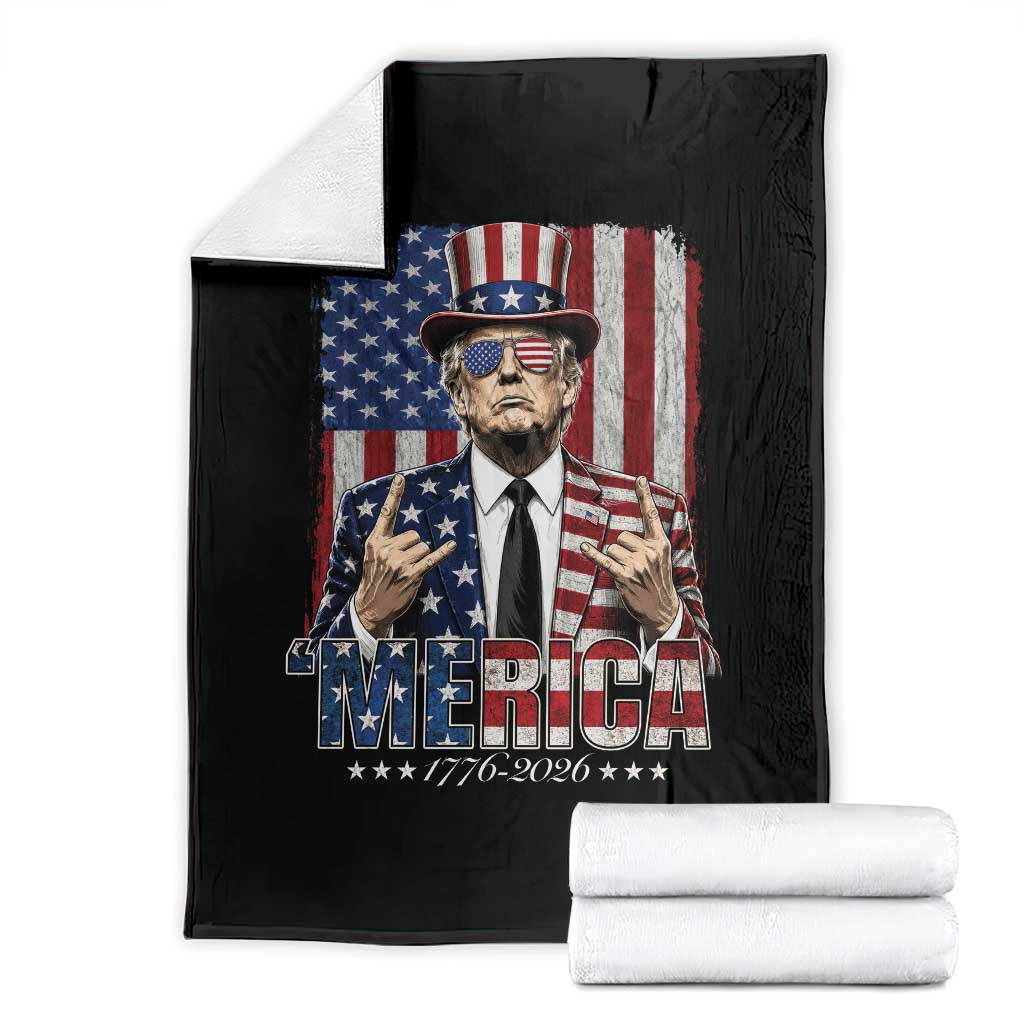 The Nations Leader US 250th Anniversary Throw Blanket Funny 4th of July 1776 2026 TS11 Black Print Your Wear