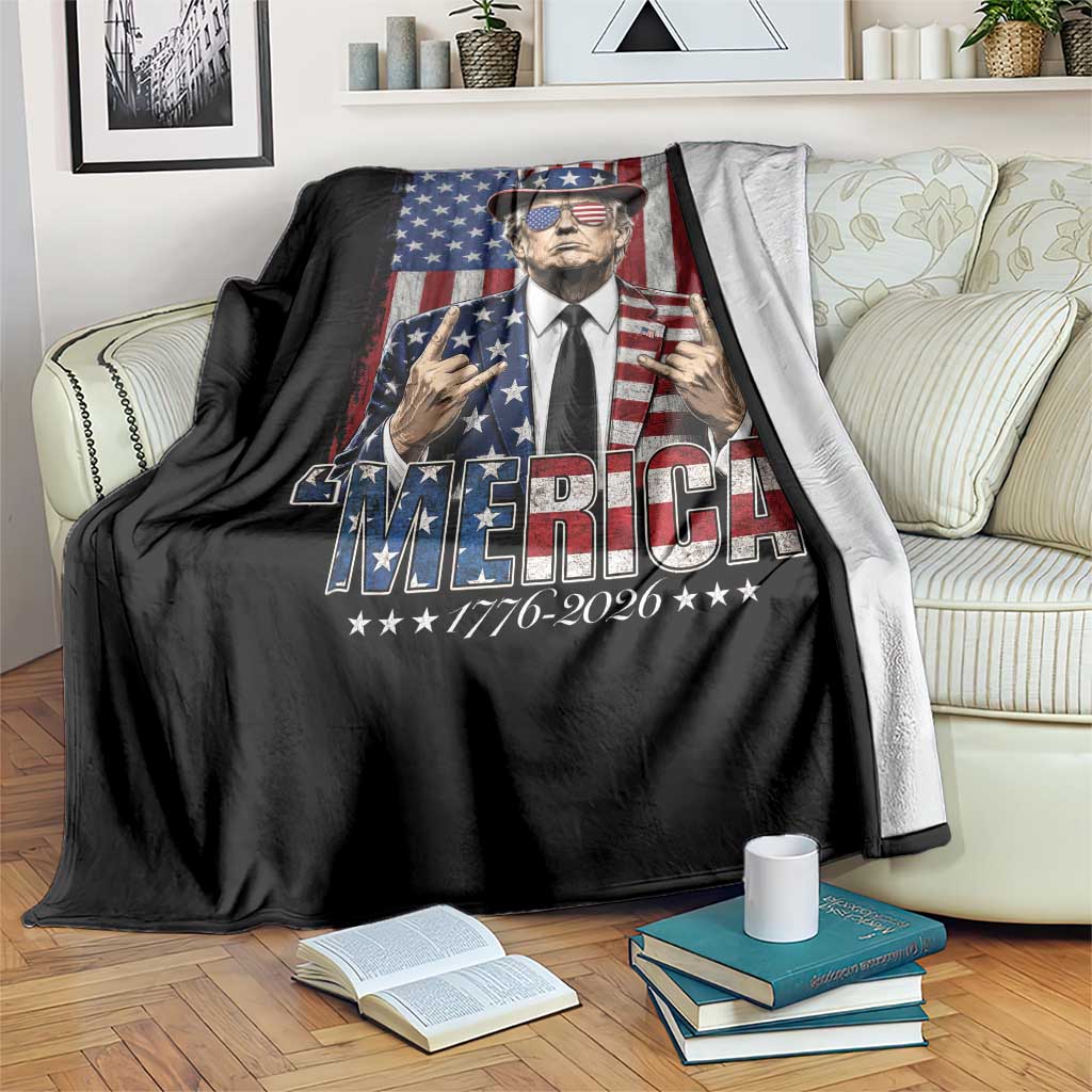 The Nations Leader US 250th Anniversary Throw Blanket Funny 4th of July 1776 2026 TS11 Print Your Wear