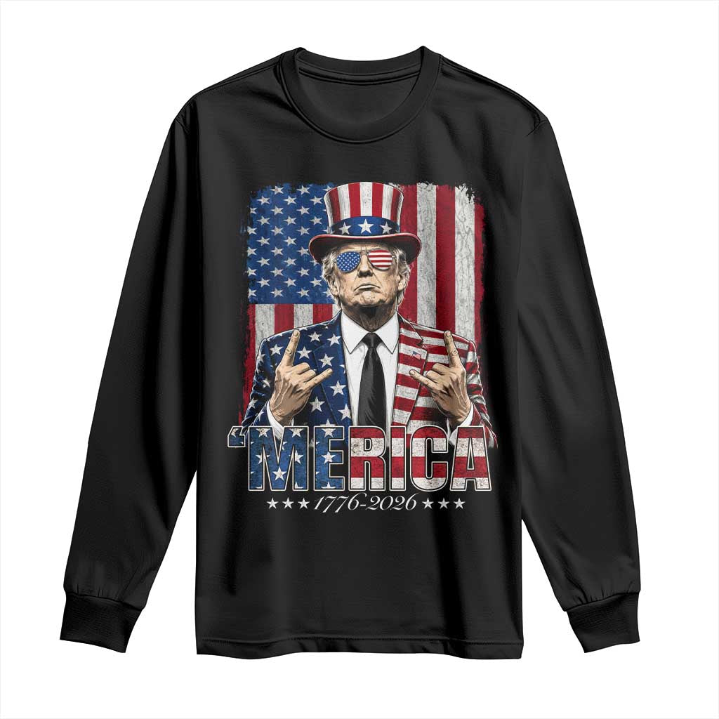 The Nations Leader US 250th Anniversary Long Sleeve Shirt Funny 4th of July 1776 2026 TS11 Black Print Your Wear