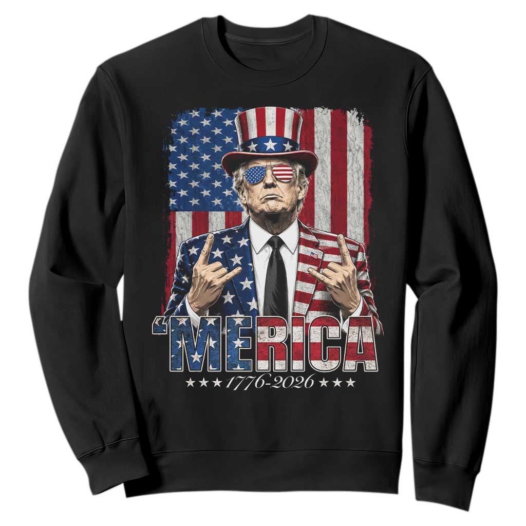The Nations Leader US 250th Anniversary Sweatshirt Funny 4th of July 1776 2026 TS11 Black Print Your Wear