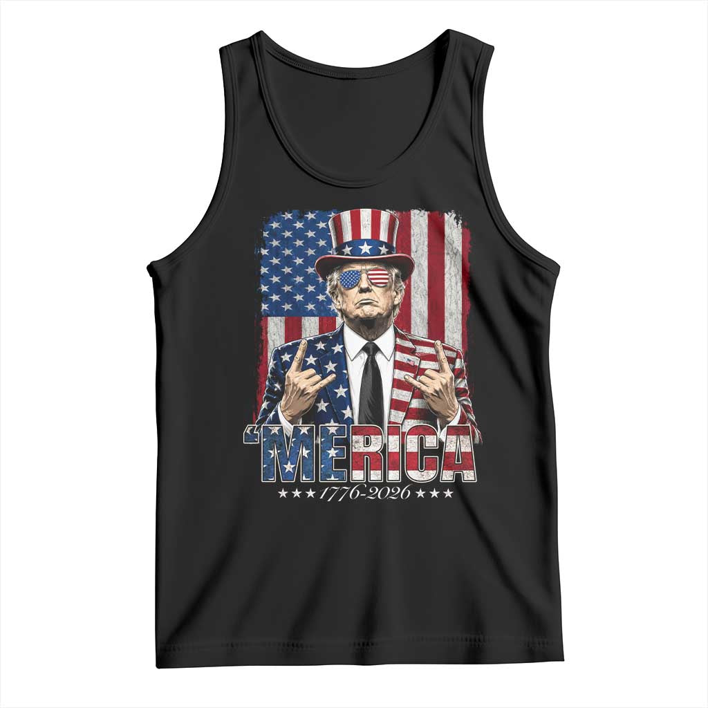 The Nations Leader US 250th Anniversary Tank Top Funny 4th of July 1776 2026 TS11 Black Print Your Wear