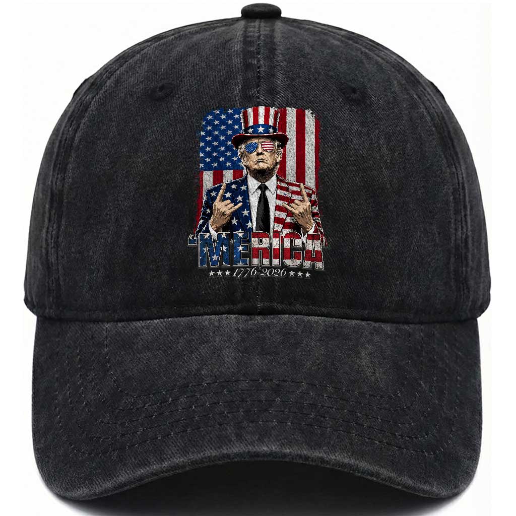 The Nations Leader US 250th Anniversary Washed Cotton Baseball Cap Funny 4th of July 1776 2026 TS11 Print Your Wear