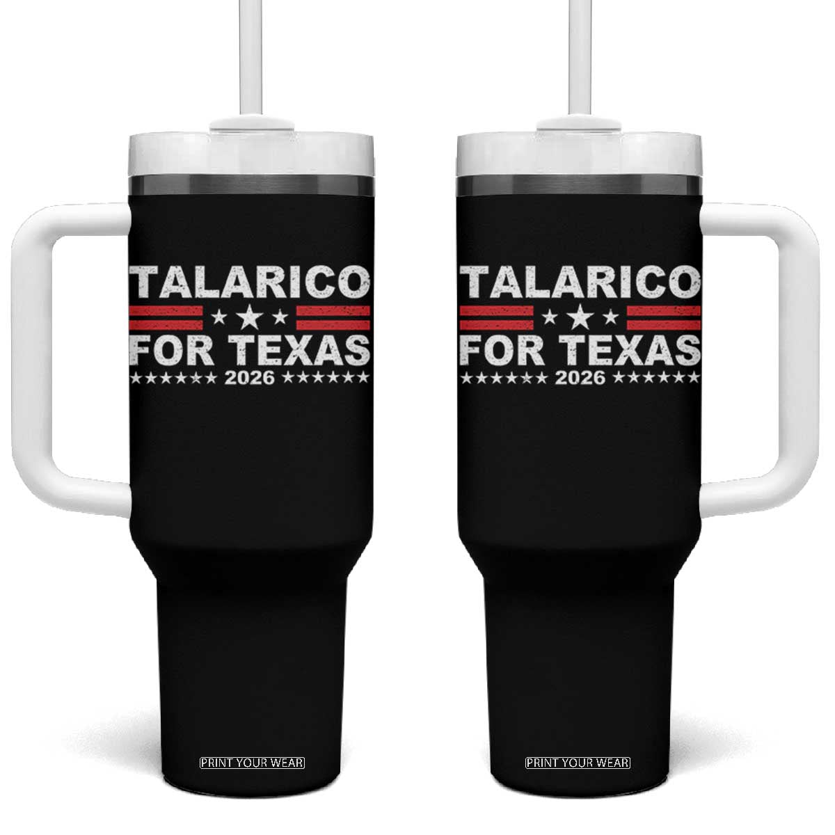 Talarico For Texas US Senate 2026 Tumbler With Handle James Talarico Support TS11 One Size: 40 oz Black Print Your Wear