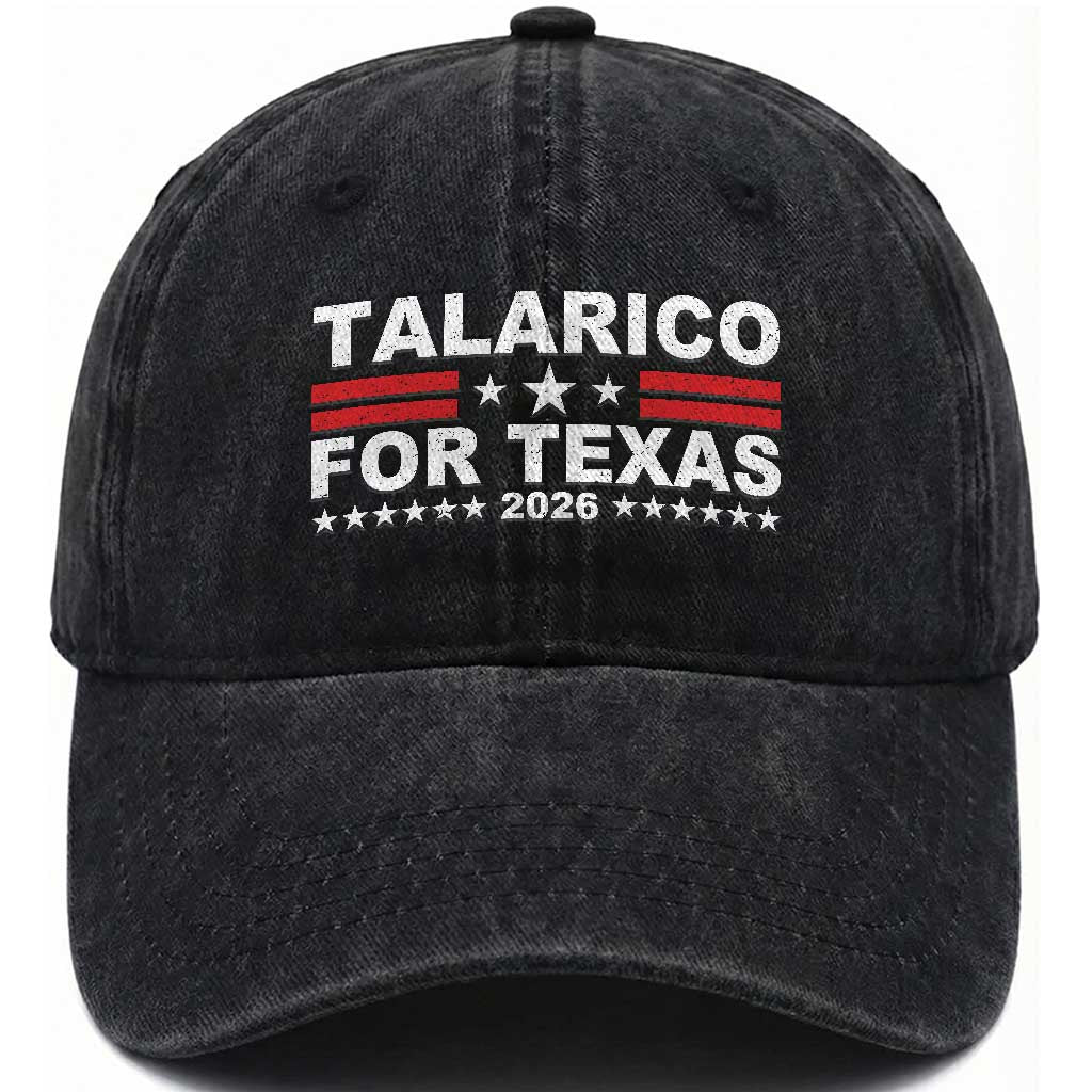 Talarico For Texas US Senate 2026 Washed Cotton Baseball Cap James Talarico Support TS11 Print Your Wear