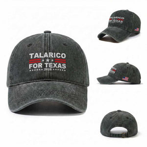 Talarico For Texas US Senate 2026 Washed Cotton Baseball Cap James Talarico Support TS11 Washed Cap Universal Fit Dark Green Print Your Wear