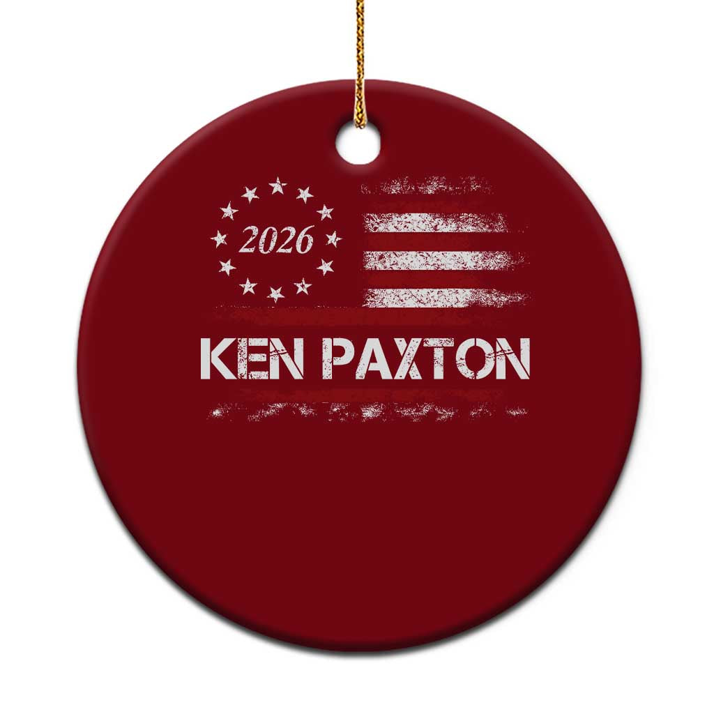 Ken Paxton for Texas Senate Ceramic Ornament US Senator Campaign Vintage American Flag TS11 1pc Red Print Your Wear