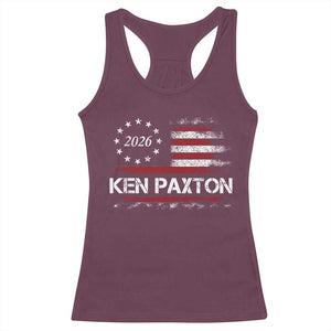 Ken Paxton for Texas Senate Racerback Tank Top US Senator Campaign Vintage American Flag TS11 Maroon Print Your Wear