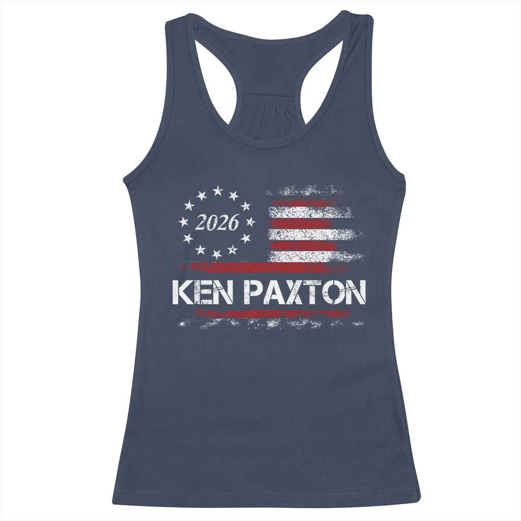 Ken Paxton for Texas Senate Racerback Tank Top US Senator Campaign Vintage American Flag TS11 Navy Print Your Wear