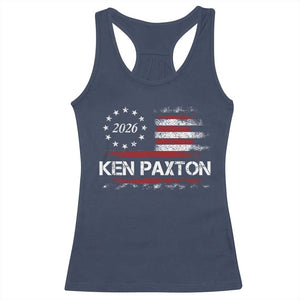 Ken Paxton for Texas Senate Racerback Tank Top US Senator Campaign Vintage American Flag TS11 Navy Print Your Wear
