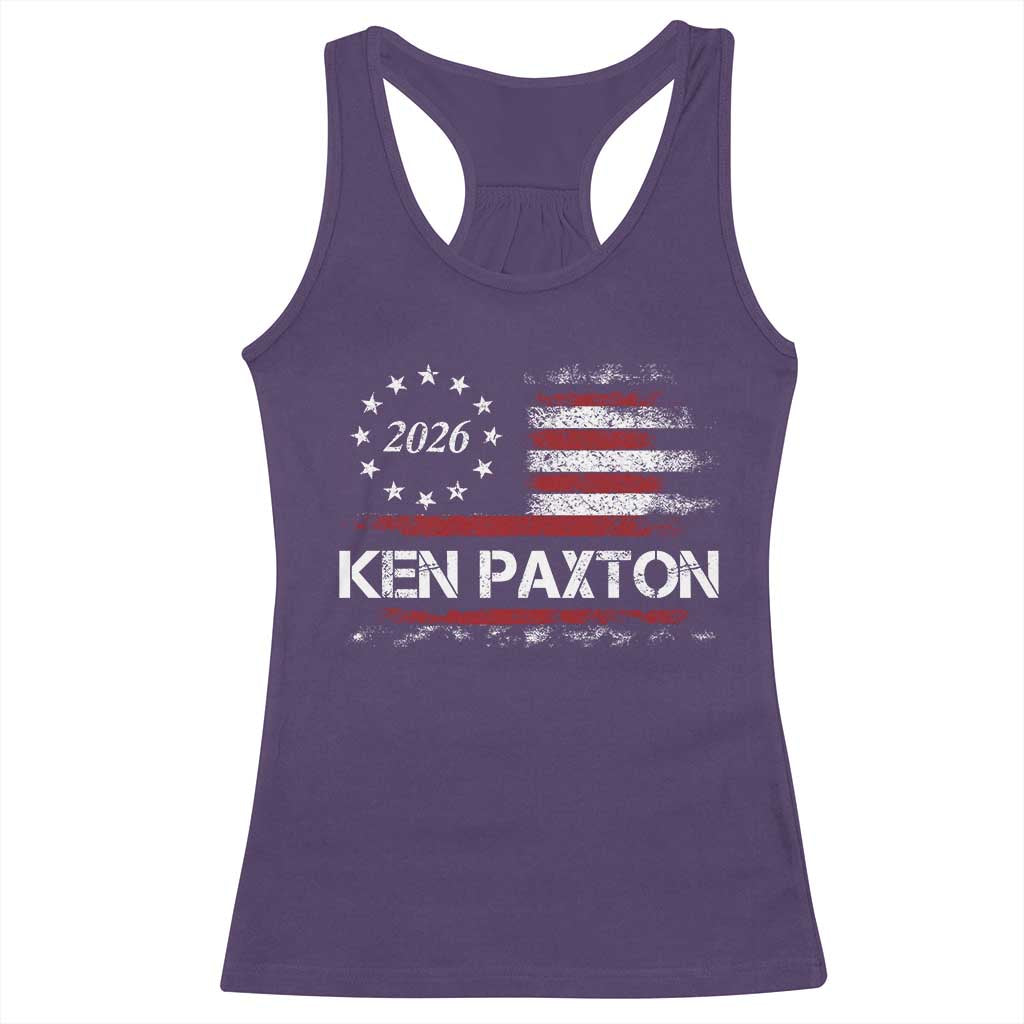 Ken Paxton for Texas Senate Racerback Tank Top US Senator Campaign Vintage American Flag TS11 Purple Print Your Wear