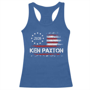 Ken Paxton for Texas Senate Racerback Tank Top US Senator Campaign Vintage American Flag TS11 Royal Blue Print Your Wear