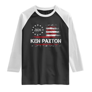 Ken Paxton for Texas Senate Raglan Shirt US Senator Campaign Vintage American Flag TS11 Black White Print Your Wear