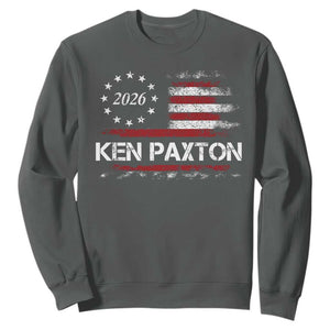 Ken Paxton for Texas Senate Sweatshirt US Senator Campaign Vintage American Flag TS11 Dark Heather Print Your Wear