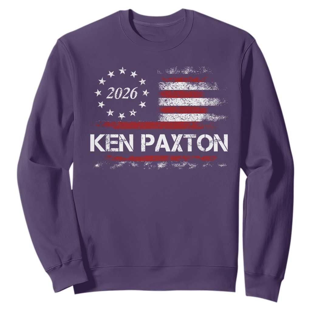 Ken Paxton for Texas Senate Sweatshirt US Senator Campaign Vintage American Flag TS11 Purple Print Your Wear