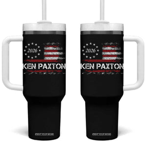 Ken Paxton for Texas Senate Tumbler With Handle US Senator Campaign Vintage American Flag TS11 One Size: 40 oz Black Print Your Wear