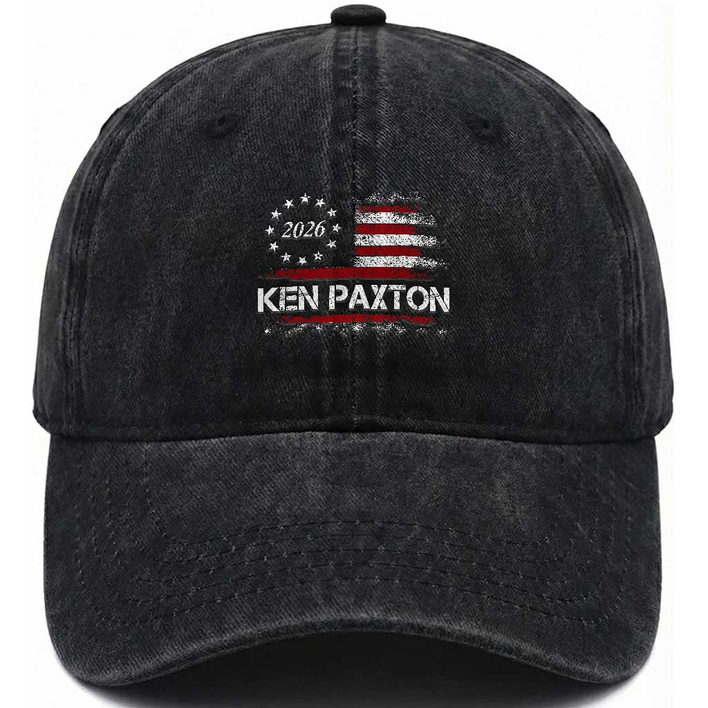 Ken Paxton for Texas Senate Washed Cotton Baseball Cap US Senator Campaign Vintage American Flag TS11 Print Your Wear