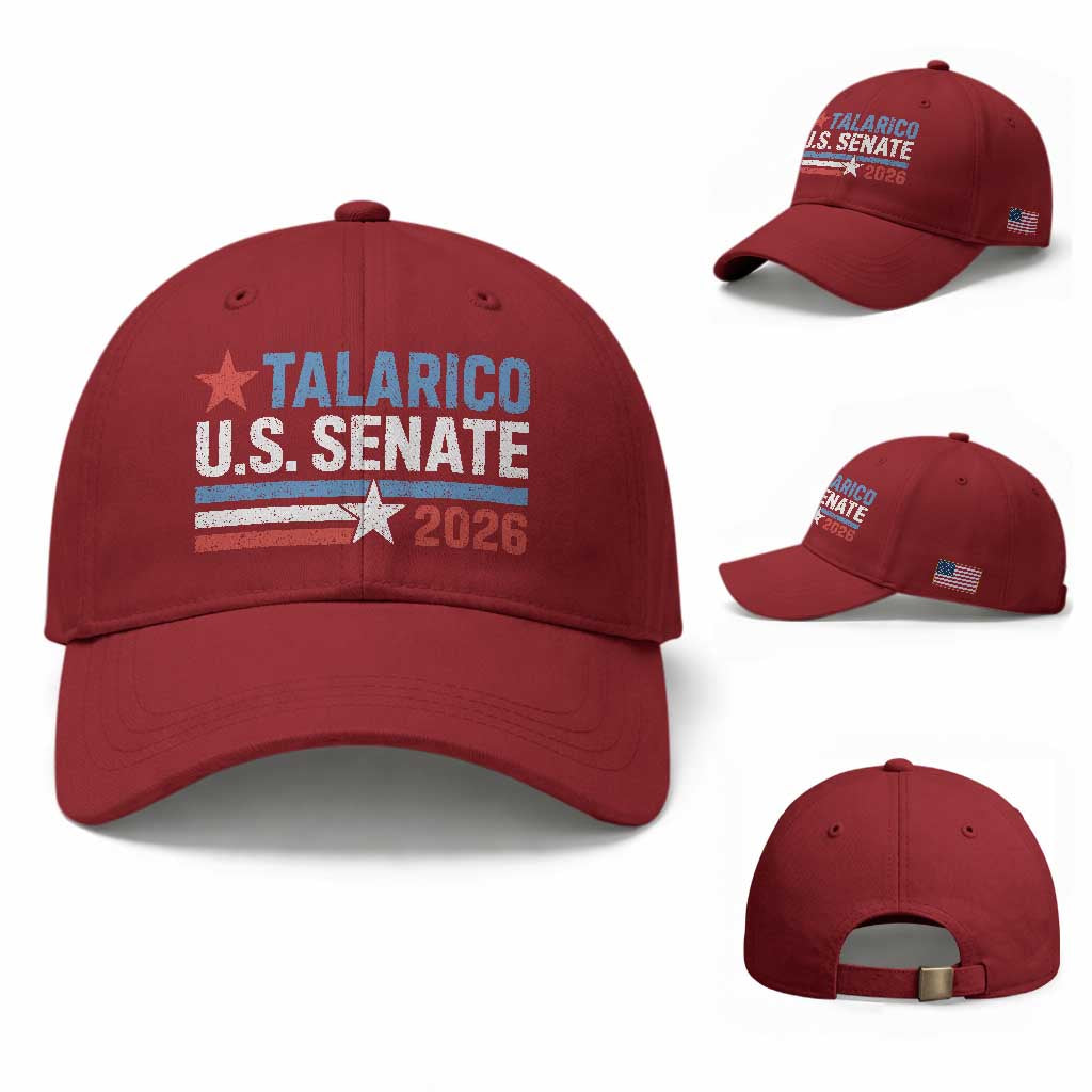 James Talarico US Senate 2026 Baseball Cap Texas Senate Race Stars and Stripes TS11 Baseball Cap Universal Fit Cherry Red Print Your Wear