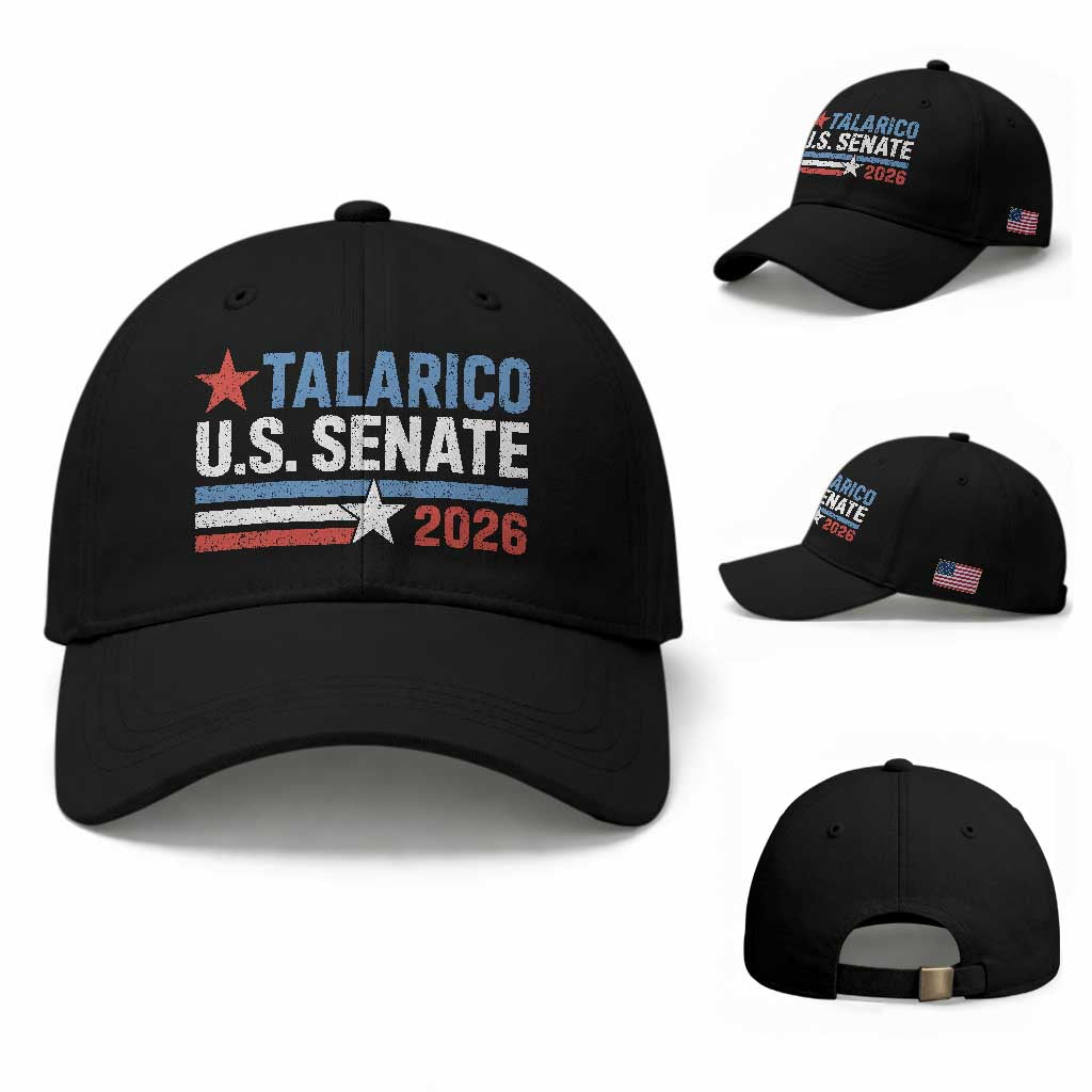 James Talarico US Senate 2026 Baseball Cap Texas Senate Race Stars and Stripes TS11 Baseball Cap Universal Fit Black Print Your Wear