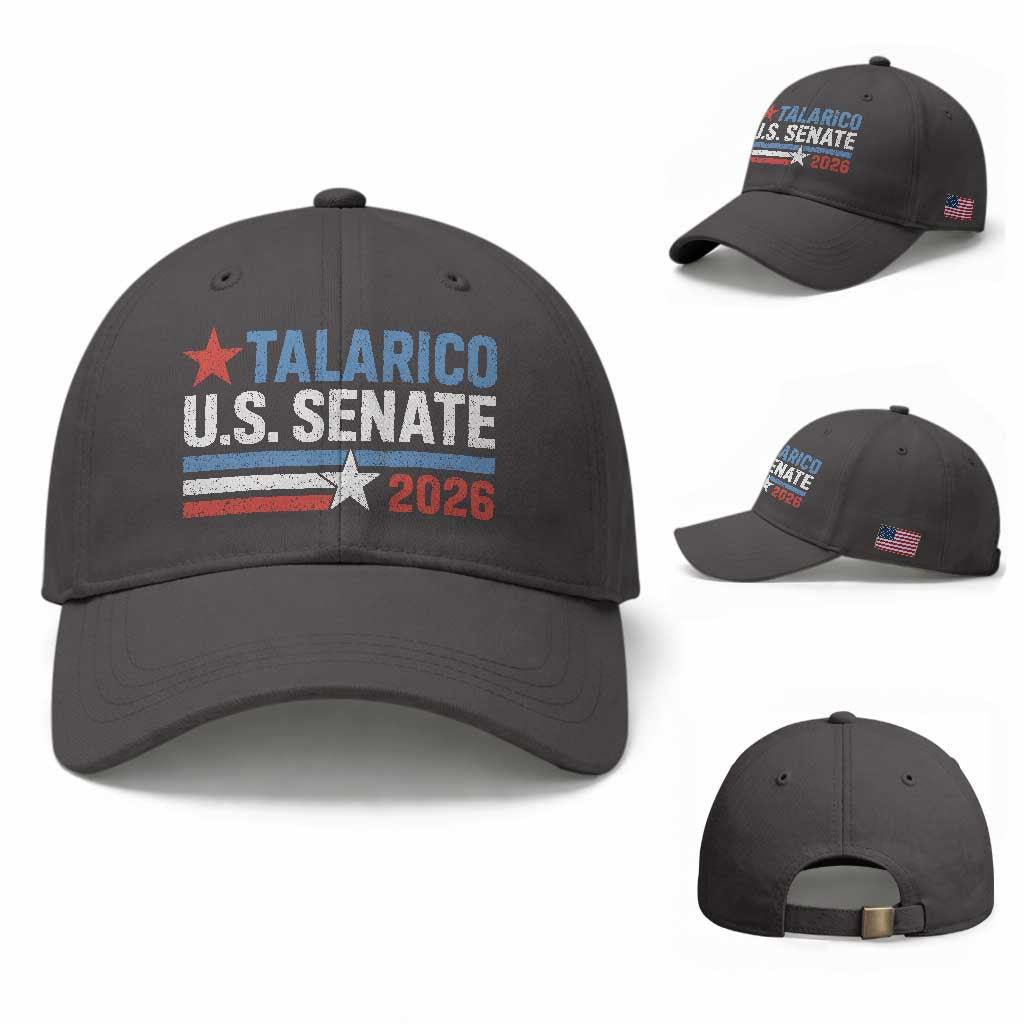 James Talarico US Senate 2026 Baseball Cap Texas Senate Race Stars and Stripes TS11 Baseball Cap Universal Fit Dark Gray Print Your Wear