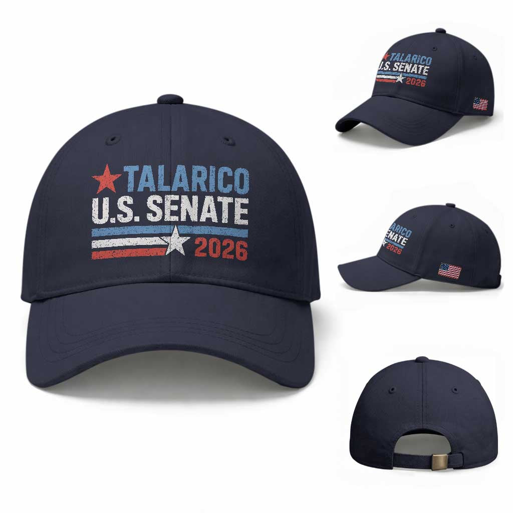 James Talarico US Senate 2026 Baseball Cap Texas Senate Race Stars and Stripes TS11 Baseball Cap Universal Fit Navy Print Your Wear