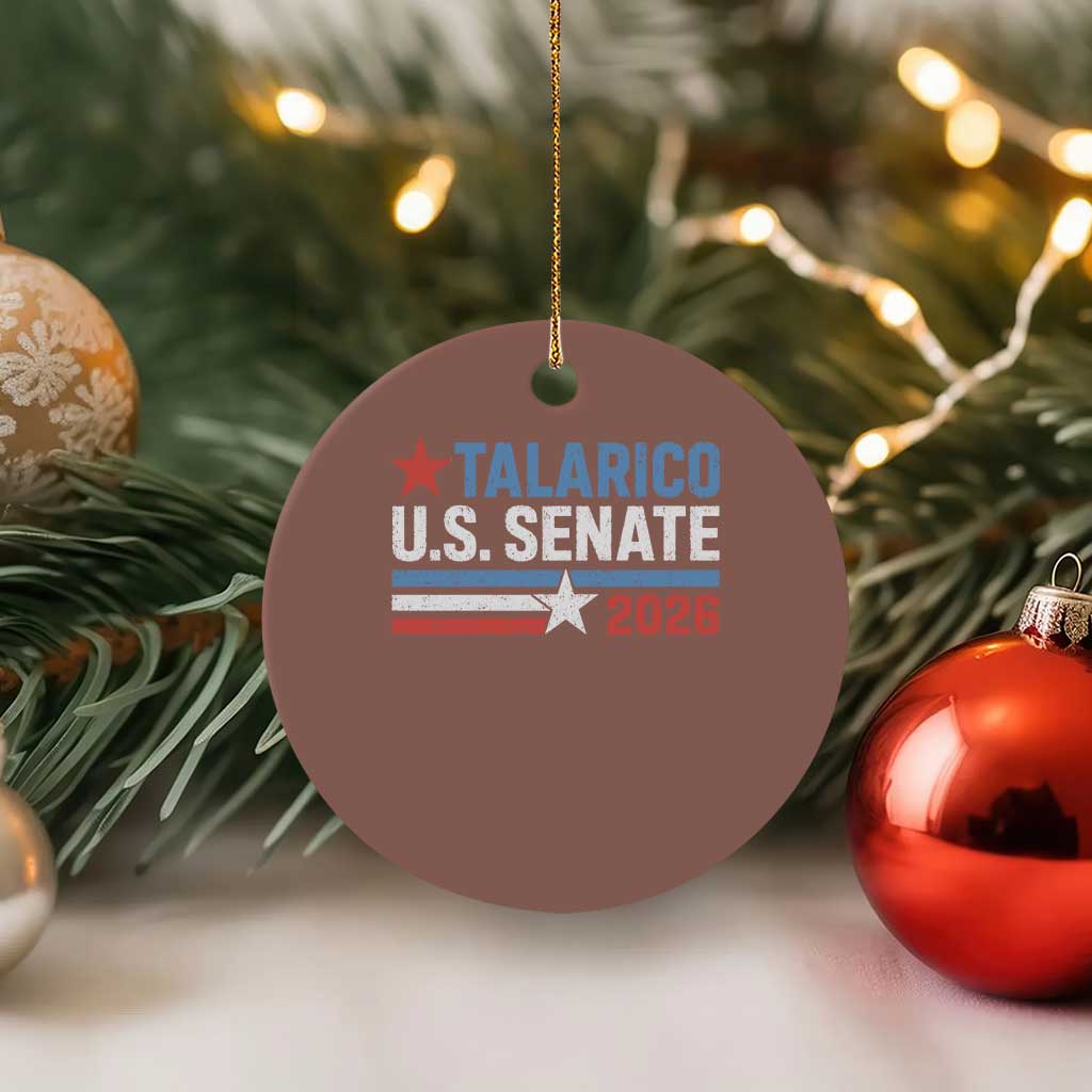 James Talarico US Senate 2026 Ceramic Ornament Texas Senate Race Stars and Stripes TS11 1pc Mocha Print Your Wear