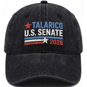 James Talarico US Senate 2026 Washed Cotton Baseball Cap Texas Senate Race Stars and Stripes TS11 Print Your Wear