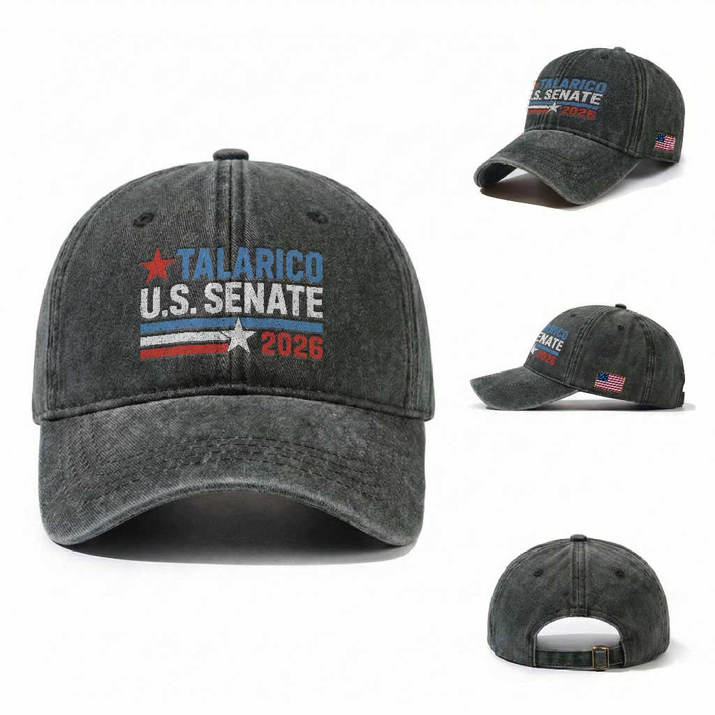 James Talarico US Senate 2026 Washed Cotton Baseball Cap Texas Senate Race Stars and Stripes TS11 Washed Cap Universal Fit Dark Green Print Your Wear