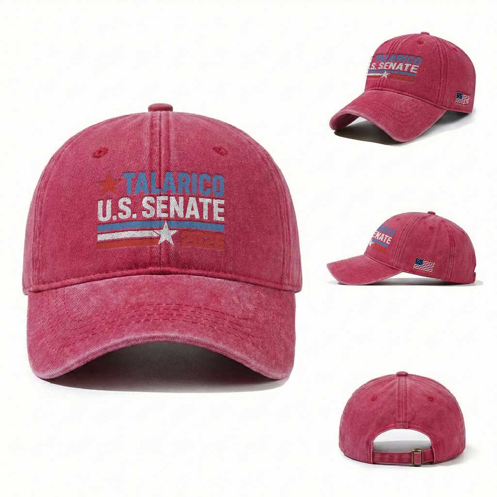 James Talarico US Senate 2026 Washed Cotton Baseball Cap Texas Senate Race Stars and Stripes TS11 Washed Cap Universal Fit Red Print Your Wear