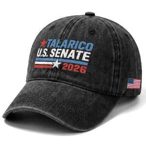 James Talarico US Senate 2026 Washed Cotton Baseball Cap Texas Senate Race Stars and Stripes TS11 Print Your Wear